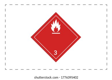 Combustible substance label. Visual indication of the type and level of hazard