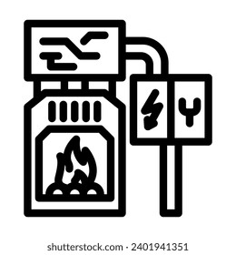 combustion biomass energy line icon vector. combustion biomass energy sign. isolated contour symbol black illustration