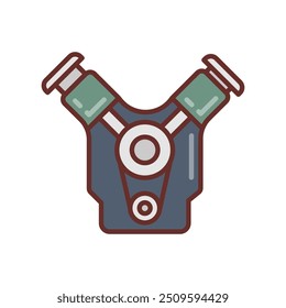 Motores de combustão preenchidos ícones, ilustração de vetor