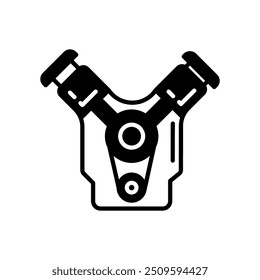 Icono de glifo de motores de combustión, Ilustración vectorial