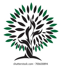 Comcept of Tree isolated on a white background, Vector illustration