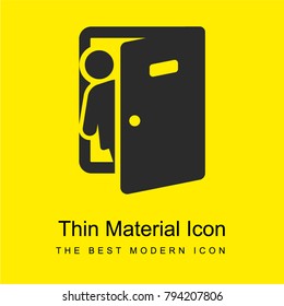 Come In bright yellow material minimal icon or logo design