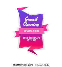 come celebrate with us grand opening sticker coronavirus quarantine is over advertising campaign concept