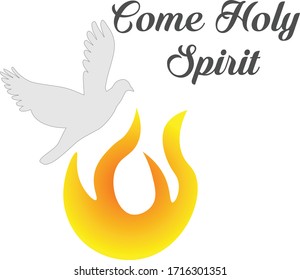 Come Holy Spirit Pentecost Special Design Stock Vector (Royalty Free ...