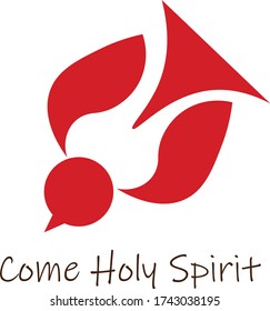 Come Holy Spirit, Pentecost Sunday Special Quote, Typography for print or use as poster, card, flyer or T Shirt 