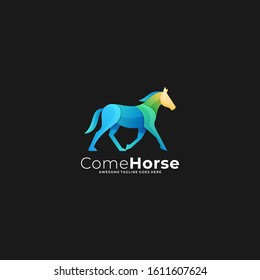 Come Horse Illustration Vector Template. Suitable for Creative Industry, Multimedia, entertainment, Educations, Shop, and any related business