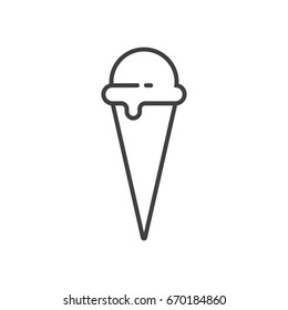 Come ice cream line icon.