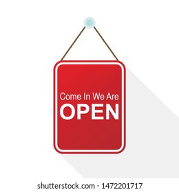 Come In, We're Open Vector Illustration