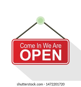 Come In, We're Open Vector Illustration