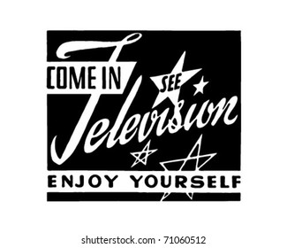 Come In See Television - Retro Ad Art Banner