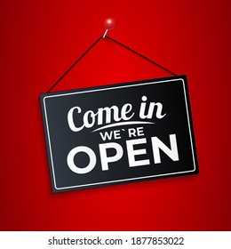 Come in We Are Open Icon Sign Vector Illustration EPS10