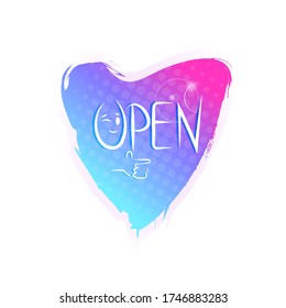 come in we are open sticker coronavirus quarantine is over advertising campaign concept poster label flyer vector illustration
