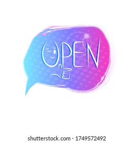 come in we are open sticker coronavirus quarantine is over advertising campaign concept poster label flyer vector illustration