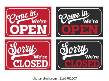 Come Were Open On Black Red Stock Vector (Royalty Free) 2166981807 ...