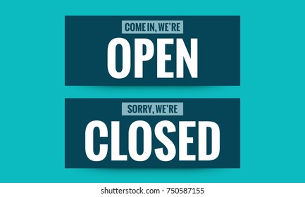Come in We're Open Sorry W Are Closed Door Signs Stickers