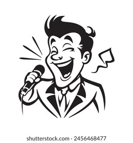  Arte vectorial de comediante y gráficos sobre fondo blanco