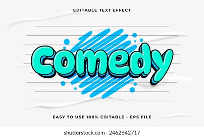 comedy 3d editable vector text effect. simple style text effect.