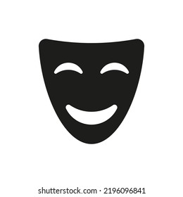 Comedy black vector icon on white background