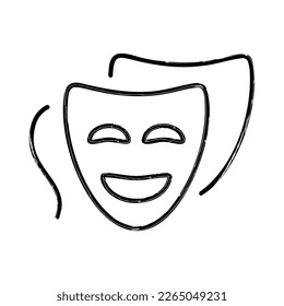 comedy brush on white background, vector illustration.