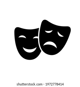 Comedy Drama Tragic Comic Face Mask Stock Vector (Royalty Free ...