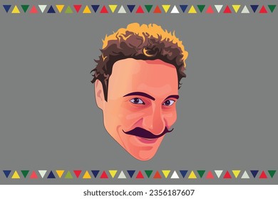 Comedy face. Upper Egypt representation vector shape