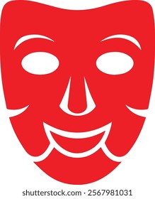 Comedy, Hacker and Theatre mask icon silhouette vector Design