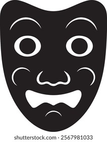 Comedy, Hacker and Theatre mask icon silhouette vector Design