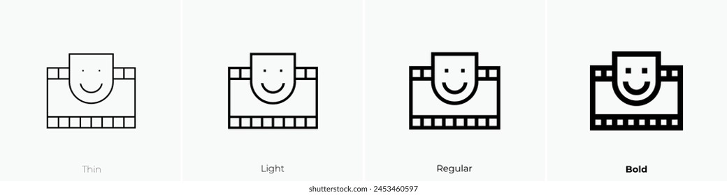 comedy icon. Thin, Light Regular And Bold style design isolated on white background