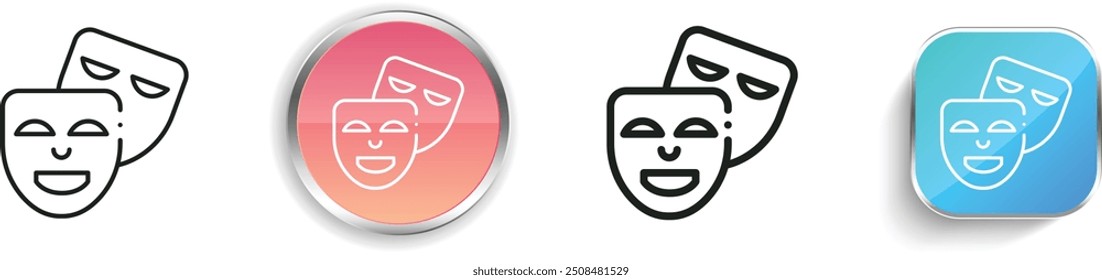 comedy icon. Thin Linear, Regular and Button Style Design Isolated On White Background