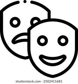 comedy icon. Thin Linear Style Design Isolated On White Background
