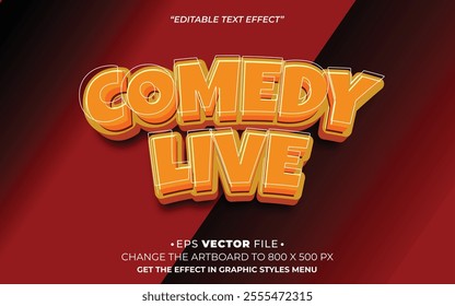 Comedy Live 3d text effect editable effect