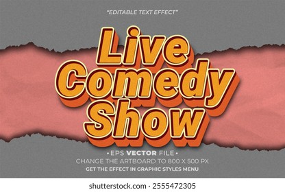 Comedy Live Show 3d text effect editable effect