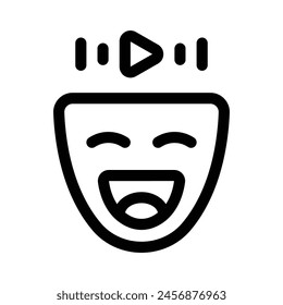 Comedy Live Stream Line Icon - Vector, Icono único