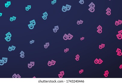 Comedy mask background, backdrop, wallpaper. Social media concept. Vector illustration. EPS 10