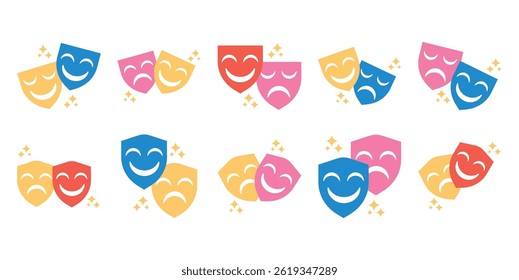 Comedy Mask Element Vector Bundle