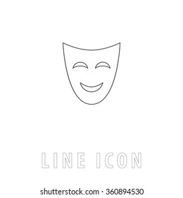 Comedy Mask Outline Simple Vector Icon Stock Vector (Royalty Free ...