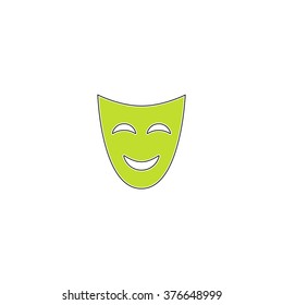 Comedy Mask Simple Flat Icon Stock Vector (Royalty Free) 376648999 ...