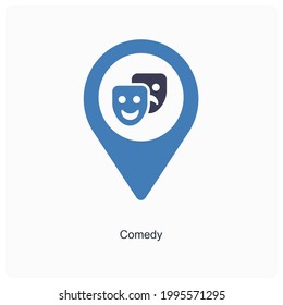 Comedy or Mimicry Pin Icon Concept 