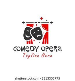 Logo-Design der Comedy-Oper oder Unterhaltungsbühne