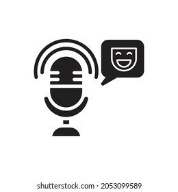Comedy Podcast Filled Icon Vector Illustration