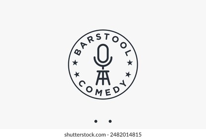 comedy podcast logo design vector silhouette illustration