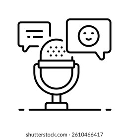 Comedy podcast vector outline icon. EPS 10 file
