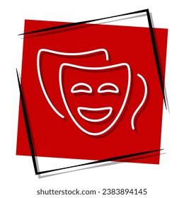 comedy red banner in frame. Vector illustration.