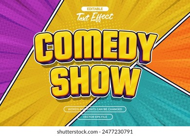 Comedy show editable text effect with comic background