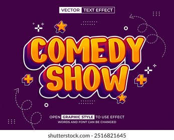 comedy show editable text, font effect, 3d text for title