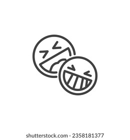 Comedy show line icon. Laughing emoji linear style sign for mobile concept and web design. Smiling emoticons outline vector icon. Symbol, logo illustration. Vector graphics