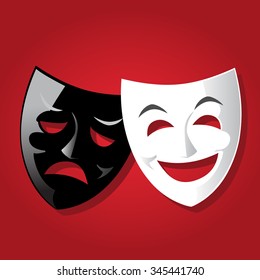 Comedy Theater Mask - Vector Illustration