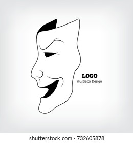 comedy  theatrical masks - vector illustration