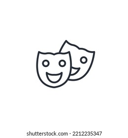 comedy thin line icons. Vector illustration isolated on white. Editable stroke.