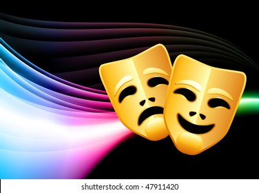 Comedy and Tragedy Abstract Color Background Original Vector Illustration